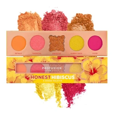 Image of PROFUSION COSMETICS BLOOMING HUES HONEST HIBISCUS 5 SHADE EYESHADOW PALETTE, YELLOW