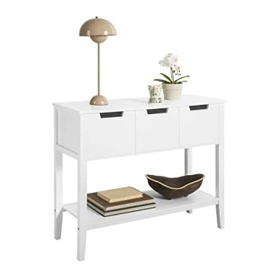 Image of SoBuy FSB51 W, Console Table Hall Side End Living Room with 3 Drawers, White