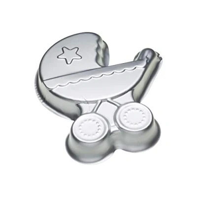Image of KitchenCraft Pram Shaped Cake Pan, Aluminium, Silver