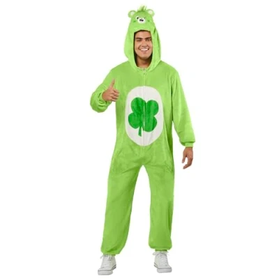 Image of Rubie&#039;s 703067S M000 Carebears Good Luck Bear Comfy wear Hooded Costume Jumpsuit Care Adult Sized, Men, Women, Multi, S M