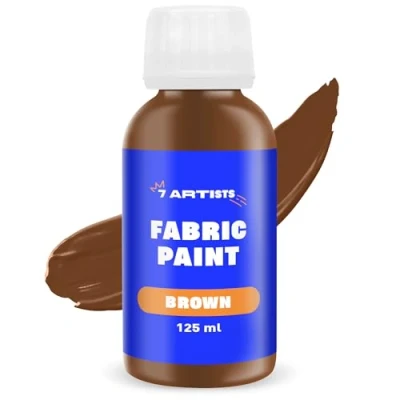 Image of 7 Artists Fabric Paint Brown 125 ml Paints Permanent for Clothes &amp; Textile