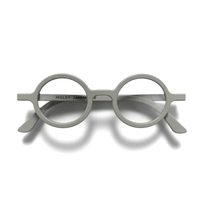 Image of LONDON MOLE Eyewear Moley Reading Glasses Round Cool Readers Stylish Men&#039;s Women&#039;s Unisex Spring Hinges Grey + 1.5 magnification