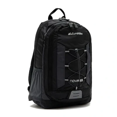 Image of Eurohike Nova 25 Litre Daysack with Ventilated Back Panel, Lightweight, Packable, Adjustable 25L Daypack, Backpack, Rucksack, Bag for Men Women &amp; Kids, School, Commuting, Camping, Hiking (Black)