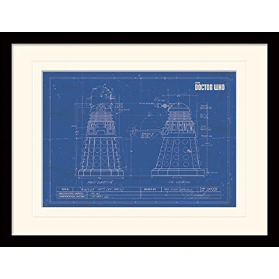 Image of Doctor Who 30 x 40 cm Dalek Blueprint Mounted and Framed Print