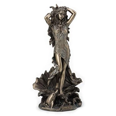 Image of Veronese Design 11.5 Inch Aphrodite Rising from The Sea Greek Roman Goddess Antique Bronze Finish Statue