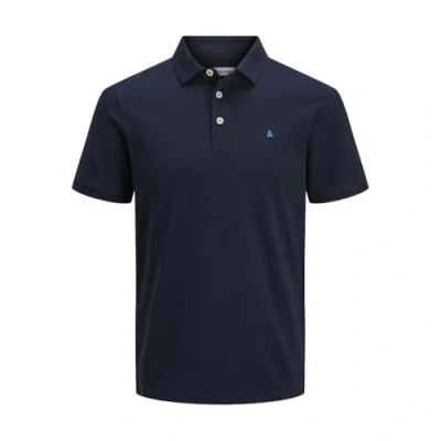 Image of JACK &amp; JONES Men&#039;s Jjepaulos Polo SS Noos Shirt, Sky Captain/Detail: Classic, M