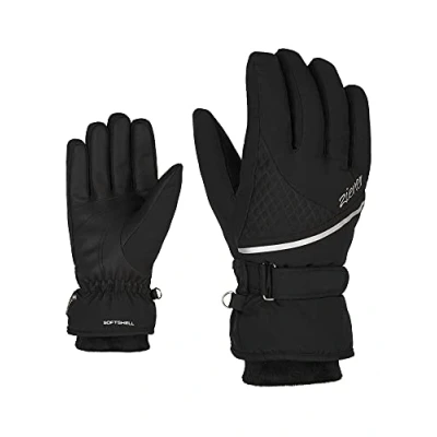 Image of Ziener Women&#039;s Kiana Ski Gloves/Winter Sports Waterproof, Breathable, Warm, Gore Tex, Black, 8