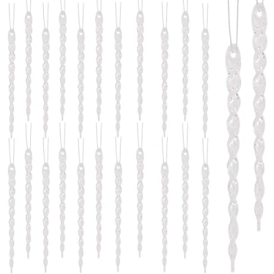 Image of Christmas Concepts® Pack of 24 13cm (5,2&quot;) Transparent Icicle Decorations Luxury Baubles