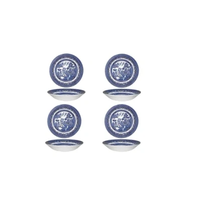 Image of Churchill Blue Willow Coupe Bowl 8&quot;, Set Of 4, Made In England