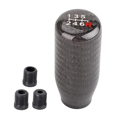 Image of muge racing Carbon Fiber Gear Shift Knob 6 Speed Shifter Universal for Most Cars with 3 Adapters(8mm/10mm/12mm)