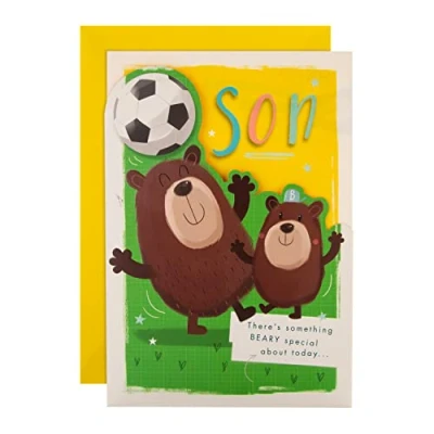 Image of Hallmark Birthday Card for Son Cute &#039;All About Gus&#039; Football Design