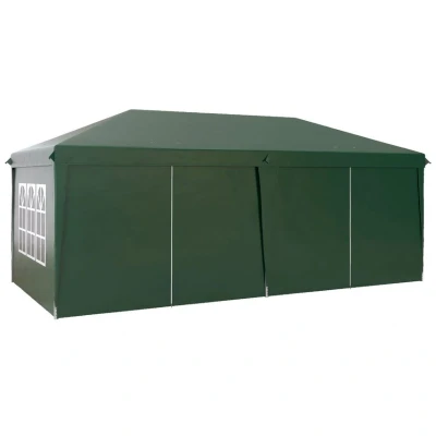 Image of Outsunny 3 x 6m Garden Heavy Duty Gazebo Marquee Party Tent Canopy with Bag Green