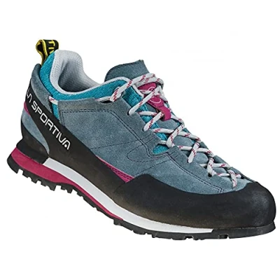 Image of La Sportiva Boulder X Woman Climbing shoes, Women&#039;s, Size: 8.5, Slate/red plum Leather and textile