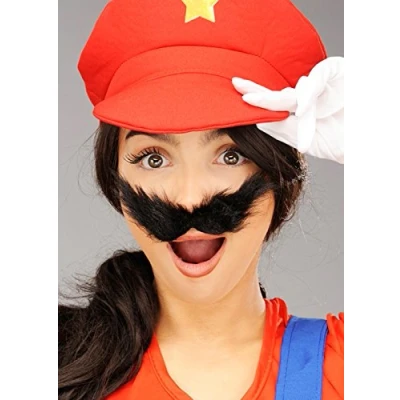 Image of Black Super Mario Style Fake Moustache