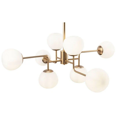 Image of Erich Globe Ceiling Pendant Brass, 8 Light, E14