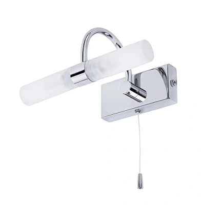 Image of LITECRAFT Crista Wall Light Bathroom 2 Arm with Pull Switch Polished Chrome