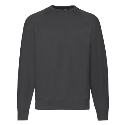 Image of Fruit of the Loom Mens Classic 80/20 Raglan Sweatshirt (Light Graphite) Grey Size Large