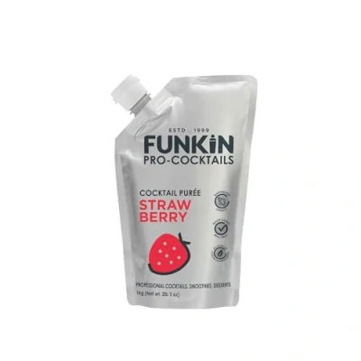 Image of Funkin Pro Strawberry Puree for Cocktails, Cooking &amp; Baking, Real Fruit Cocktail Ingredients, Mixer 1 kg
