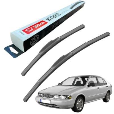 Image of Silbak Windscreen Wipers, fits for NISSAN SENTRA (12/1999 07/2009) Wiper Blades, 550mm/400mm, Front Blades Set Accessories,