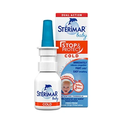 Image of Sterimar Baby Stop &amp; Protect Cold Relief, 100% Natural Sea Water Nasal Spray, 15 ml