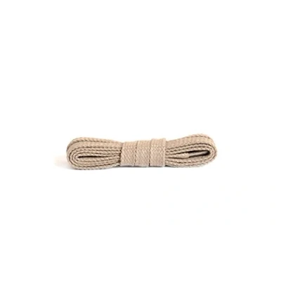 Image of Kaps Flat Laces, quality durable 100% cotton shoe laces for casual footwear, made in Europe, 1 pair, many colours and lengths (90 cm 36 inch 5 to 6 eyelet pairs / light beige)