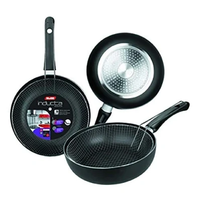 Image of Ibili Frying pan Set Inducta with Basket 24 cm, Aluminium, Black/Silver