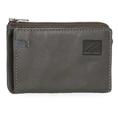 Image of Pepe Jeans Marshal Purse with Card Holder Grey 11 x 7 1.5 cm Leather, Grey, One Size, Wallet