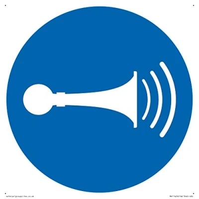 Image of Mandatory: Sound horn Sign 200x200mm S20
