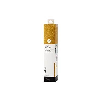 Image of Cricut Smart Glitter Iron On Gold 2.7 m (9 ft) Heat Transfer Vinyl Roll (HTV) For use with Explore 3 and Maker