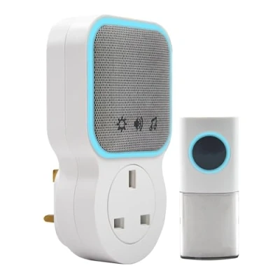 Image of Uni Com Wireless Plug Through Door Chime, 150m Operating Range, 30 Different Chimes, LED Chime Alert, 3 Modes, Easy Install