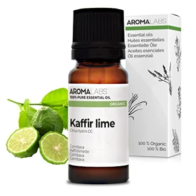 Image of BIO Kaffir Lime Essential Oil 10mL 100% Pure, Natural, Chemotyped and AB/Cosmos Certified AROMA LABS (French Brand)