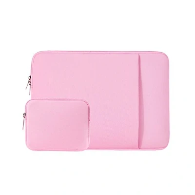 Image of RAINYEAR 14 Inch Laptop Sleeve Case Protective Soft Padded Zipper Cover Carrying Computer Bag with Front Pocket &amp; Accessories Pouch,Compatible 14&quot; Notebook Chromebook Tablet Ultrabook(Pink)