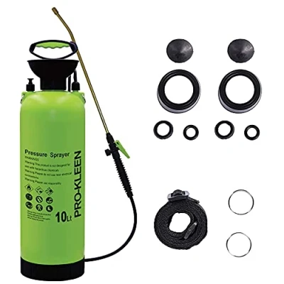 Image of Pro Kleen Garden Pressure Pump Sprayer Manual Action 10L Brass Lance 2 x Spare Seal Kits For Weed Killer, Pesticides, Herbicides, Insecticides, Fungicides (10 Litre)