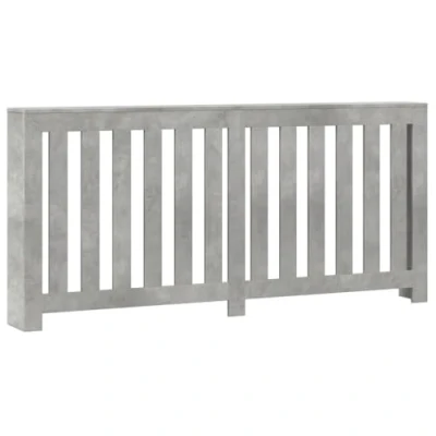 Image of vidaXL Radiator Cover Heater Slat Cabinet Concrete Grey Engineered Wood Modern Design, Easy Maintenance 175 x 20 82 cm Living Room Furniture