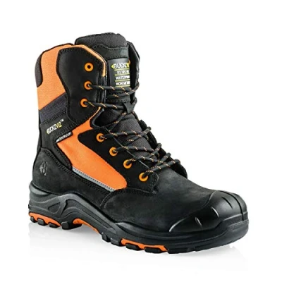 Image of Buckler BVIZ1 Black Orange hi vis Side Zip S3 Safety Boot with Midsole Size 6 13