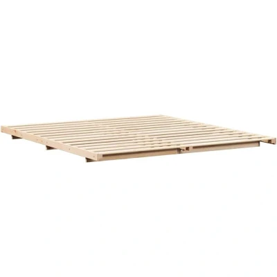 Image of Floor Bed Frame Brown 180 x 210 cm Solid pine wood Vidaxl