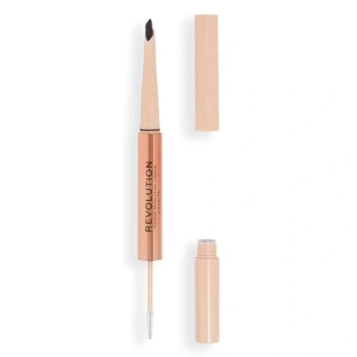 Image of Makeup Revolution, Fluffy Brow Filter Duo, Pencil &amp; Eyebrow Gel, Available in 5 Shades, Granite, 1pc
