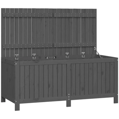 Image of vidaXL Garden Storage Box Grey 147x68x64 cm Solid Wood Pine