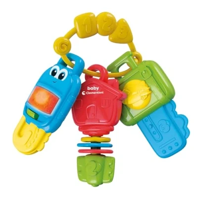 Image of Clementoni Baby Infant Toys Electronic Keys Early Development &amp; Activity Toys, Interactive Music Lights Sounds, Sensory Learning Toddler 3 Months, Batteries Included, 17914