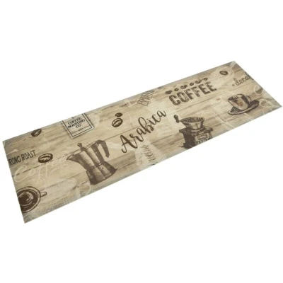 Image of vidaXL Kitchen Rug Washable Coffee Brown 45x150 cm Velvet