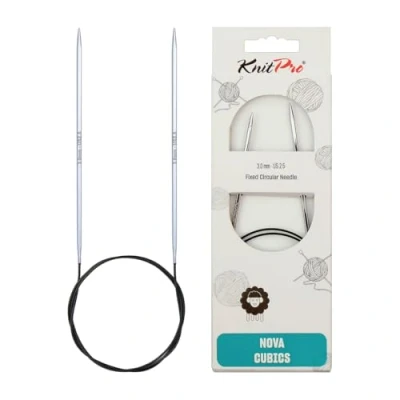 Image of KnitPro KP12153 40 cm x 3 mm Nova Cubics Fixed Circular Needles, Shiny Brass, &quot;Messing Glänzend&quot;