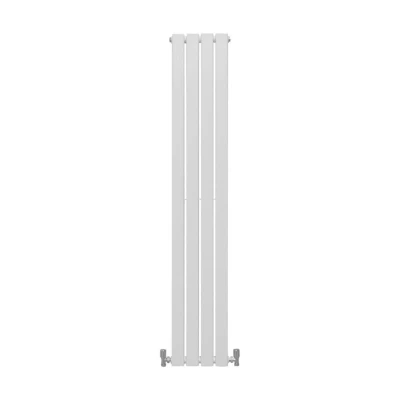 Image of Designer Radiators 160 x 28cm Flat Panel Modern Central Heating Gloss White Vertical Column Double Wall Mounted Slimline Kitchen Living Room Bathroom Commercial Cleaning Brush &amp; Fixing Kit