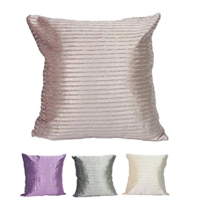 Image of HomeHarmony® Velvet Lurex Square Pillow Case Cushion Cover 45cm x (Dusky Pink)