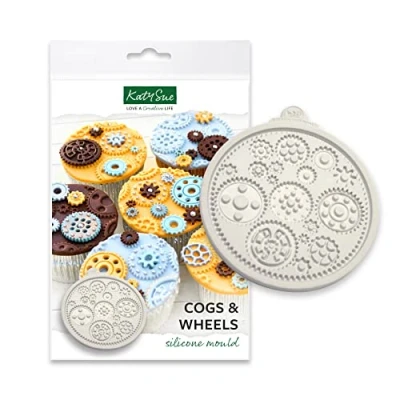 Image of Katy Sue Cogs and Wheels Silicone Mould / Cupcake Topper for Cake Decorating &amp; Crafts
