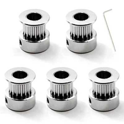 Image of GT2 Aluminum Timing Belt Pulley kit 16 Teeth Bore 6mm and M2 Wrench for 3D Printer Width (Pack of 5pcs)