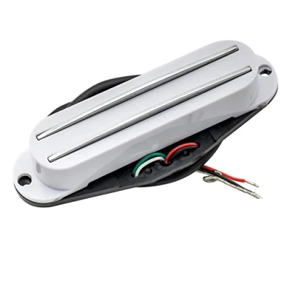 Image of Musiclily Dual Hot Rail High Output Guitar Single Coil Sized Humbucker Pickups for Fender Squier Strat, White