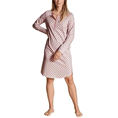 Image of CALIDA Women&#039;s Lovely Nights Pajama Top, Opaque, Rose Bud, 44 46
