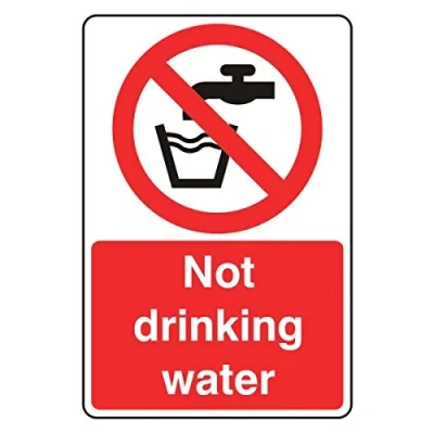 Image of 200mmx300mm Not Drinking Water Catering Sign Rigid Plastic