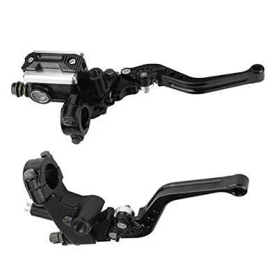 Image of Qiilu 1 Pair 7/8&quot;(22mm) Universal Motorcycle Brake Clutch Master Cylinder Reservoir Levers
