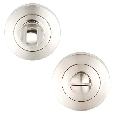 Image of Excel Architectural DH3612 Round Bathroom Turn &amp; Release, Satin Nickel